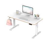 Table de travail pour enfants, hauteur réglable électriquement, plateau blanc, 120X60 cm, 55-81 cm