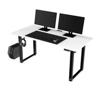 Ultradesk Uplift V2 Bureau d'ordinateur Table de Jeu, Construction en Acier, Espace pour Trois Moniteurs, Réglage Électrique de la Hauteur, Espace pour Les Jambes et Plus, 160 x 75 cm, Blanc
