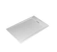 Ultraflat S I.Life Receveur de Douche Ultraplat 3 cm d'Épaisseur, Rectangulaire 120 x 90 cm,Finition Pierre Texturée, Naturellement Anti-Dérapant, Cache-Bonde Fourni, Blanc