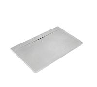 Ultraflat S I.Life Receveur de Douche Ultraplat 3 cm d'Épaisseur, Rectangulaire 140 x 70 cm, Finition Pierre Texturée, Naturellement Anti-Dérapant, Cache-Bonde Fourni, Blanc T5241FR