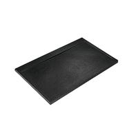 Ultraflat S I.Life Receveur de Douche Ultraplat 3 cm d'Épaisseur, Rectangulaire 140 x 80 cm, Finition Pierre Texturée, Naturellement Anti-Dérapant, Cache-Bonde Fourni, Noir