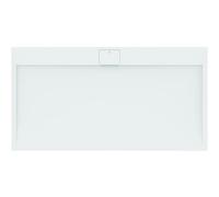 Ultraflat S I.Life Receveur de Douche Ultraplat 3 cm d'Épaisseur, Rectangulaire 170 x 80 cm, Finition Pierre Texturée, Naturellement Anti-Dérapant, Cache-Bonde Fourni, Blanc T5238FR