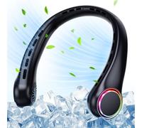 Ultralent - Ventilateur de cou USB - Mini ventilateur de 4000mAh - Ventilateur de cou silencieux - 3 vitesses - Éclairage LED - Ventilateur portable autour du cou pour les activités de plein air, les