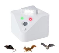 Ultrason Souris et Rats, Repulsif Souris Ultrasons 360° Anti Souris avec Lumière LED Appareil Ultrason pour Nuisible Rongeurs Plug in Répulsif Intérieur Dispositif Anti Nuisible Cafards (Blanc)