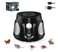 Ultrasons Souris et Rats avec 3 Emetteurs à Ultrasons, 3 Modes Anti Souris Répulsif Souris Brancher avec 9 Lumières Stroboscopiques, 360° Anti Rongeurs pour Rat Araignée Moth