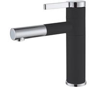 Ultrate mitigeur lavabo bas noir et chromé Essebagno