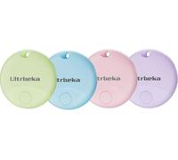 Ultrbeka Air Tag Lot de 4 localisateurs d'objets Bluetooth pour iPhone - Certifié MFi - Compatible avec Apple Find My, batterie remplaçable, localisateur de clés étanche IP67 pour clés, portefeuille