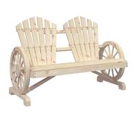 ULUYYUC Adirondack Chaise de jardin 2 places en bois de sapin 119 x 63,5 x 87 cm, dossier incliné ergonomique, moderne, robuste, durable, balcon, terrasse, jardin, piscine