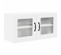 ULUYYUC Armoire de cuisine murale - Blanc - 80 x 31 x 40 cm - En bois - Design moderne avec 2 portes à charnières et étagères - Espace de rangement pour petits meubles de cuisine