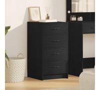ULUYYUC Buffet Bas Meuble de Rangement Cuisine en chêne Noir 40 x 41 x 75 cm Bois d'ingénierie 4 tiroirs Modernes pour Salon Salle à Manger Bureau