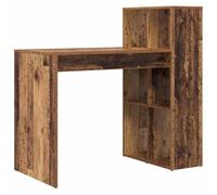 ULUYYUC Bureau d'ordinateur en bois recyclé - 108 x 55 x 103,5 cm - Avec étagère - Design moderne - Robuste et durable - Table de jeu pour la maison, le bureau, le salon, la chambre d'adolescent