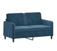 ULUYYUC Canapé 2 places bleu, largeur d'assise 120 cm, canapé moderne en velours avec cadre en métal, canapé rembourré confortable pour salon, chambre à coucher et bureau, canapé 2 places avec housse