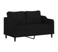 ULUYYUC Canapé 2 places noir - Largeur d'assise : 140 cm - Canapé rembourré avec structure en métal et housse en tissu - Canapé moderne pour salon, salle de lecture et bureau - Dimensions : 158 x 77 x