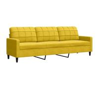 ULUYYUC Canapé 3 places jaune 210 cm en velours moderne avec cadre en métal Canapé rembourré confortable pour 3 personnes Housse en velours doux Cadre stable pour votre maison