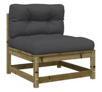 ULUYYUC Canapé de jardin, sans accoudoirs, 70 x 70 cm, en bois de pin imprimé, anthracite, coussin de dossier à lattes, moderne et durable, pour balcon, terrasse, cour