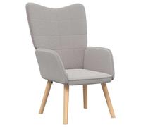 ULUYYUC Fauteuil de relaxation en tissu Sherpa Gris clair 62 x 67 x 95,5 cm | Fauteuil rembourré ergonomique avec pieds en bois pour salon et chambre à coucher. Charge maximale : 110 kg.