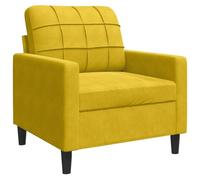 ULUYYUC Fauteuil en velours jaune - Largeur d'assise 60 cm - Fauteuil rembourré moderne avec structure en métal - Fauteuil de salon confortable pour salon et bureau - Housse en velours