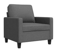 ULUYYUC Fauteuil gris foncé - Fauteuil rembourré moderne avec structure en métal, housse en tissu et rembourrage épais, largeur d'assise 60 cm, fauteuil relax confortable pour salon, chambre à coucher