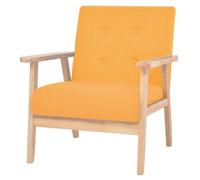 ULUYYUC Fauteuil jaune rembourré en tissu avec cadre en bois | Fauteuil de relaxation confortable avec rembourrage épais pour lire confortablement dans le salon ou la chambre à coucher.