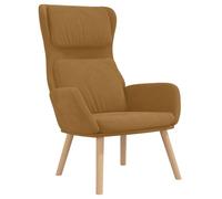ULUYYUC Fauteuil relax marron en velours rembourré - Fauteuil rétro pour | Fauteuil rembourré confortable avec housse en velours doux, pieds en bois et accoudoirs solides pour le salon et la chambre à
