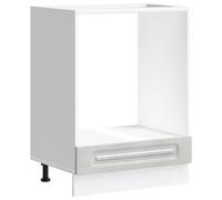 ULUYYUC Kalmar Armoire à four en matériau dérivé du bois avec pieds réglables - Gris béton - 60 x 46 x 81,5 cm - Meuble de cuisine solide - Meuble de four moderne pour petite cuisine simple