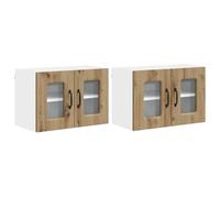 ULUYYUC Kalmar Lot de 2 armoires murales de cuisine, en chêne artisanal, 60 x 31 x 40 cm, design moderne, grand espace de rangement, construction robuste pour petite cuisine, kitchenette et salle à