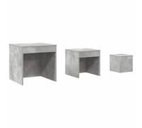 ULUYYUC Lot de 3 tables d'appoint en bois gris béton pour salon | Trio de table basse peu encombrante aspect béton pour chambre à coucher et salon, coulissante pour les petits espaces.