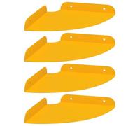 ULUYYUC Lot de 4 étagères flottantes - Jaune moutarde - 18 x 18 cm - Étagère murale carrée en acier mat - Économie d'espace - Pour salon, cuisine, salle de bain - Étagère suspendue moderne avec bord