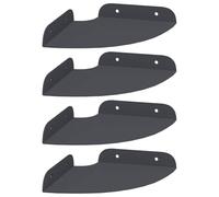 ULUYYUC Lot de 4 étagères murales flottantes en acier anthracite mat - Étagère d'angle carrée - 15 x 15 cm - Pour salon, cuisine et salle de bain - Montage mural peu encombrant avec bord surélevé