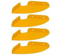 ULUYYUC Lot de 4 étagères murales flottantes en acier - Étagère d'angle carrée - Jaune moutarde mat - 15 x 15 x 2 cm - Pour salon, cuisine et salle de bain - Montage mural peu encombrant jusqu'à 5 kg