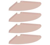 ULUYYUC Lot de 4 étagères murales flottantes roses en acier - 30 x 30 x 2 cm - Étagère d'angle carrée mate - Pour salon, cuisine, salle de bain - Étagère murale moderne en métal - Peu encombrant