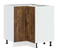 ULUYYUC Lucca Meuble de cuisine d'angle en chêne fumé 75,5 x 75,5 x 81,5 cm avec beaucoup d'espace de rangement et pieds réglables pour petites cuisines modernes et cuisines simples