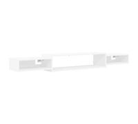 ULUYYUC Meuble TV bas suspendu, meuble TV moderne mural, étagère murale en bois avec 3 compartiments, buffet flottant pour salon, blanc, 180 x 28 x 21 cm