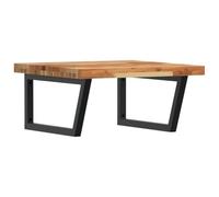 ULUYYUC Plateau de lavabo mural en bois d'acacia en acier 60 x 60 cm