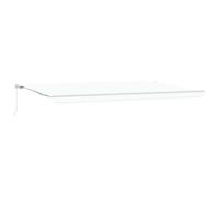 ULUYYUC Store rétractable blanc 600 x 300 cm, store manuel à bras articulé en aluminium et polyester, protection solaire stable pour terrasse, balcon et jardin, résistant aux intempéries et durable