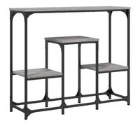 ULUYYUC Table console gris sonoma 89,5 x 28 x 76 cm en bois et acier | Table de couloir étroite avec structure en métal revêtu par pulvérisation. Table de canapé polyvalente avec étagères pour