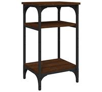 ULUYYUC Table d'appoint marron aspect chêne 35 x 30 x 60 cm Table basse en | Table basse compacte avec compartiment de rangement supplémentaire et pieds en métal solides pour le salon ou la chambre à