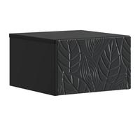ULUYYUC Table d'appoint murale noire 34,5 x 33 x 20 cm, table de chevet suspendue en bois avec tiroir, table basse flottante pour salon et chambre à coucher