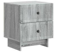 ULUYYUC Table de chevet gris Sonoma 43 x 34,5 x 47,5 cm Table de chevet en bois avec 2 tiroirs Console de chevet moderne Style vintage pour chambre à coucher et salon