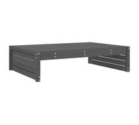 ULUYYUC Tabouret de jardin gris - 120 x 84 x 30 cm - En bois massif de pin - Design à lattes - Cube de siège d'extérieur robuste modulable extensible - Pour balcon, terrasse, jardin, salon
