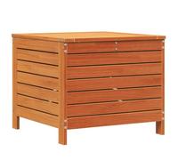 ULUYYUC Tabouret de jardin marron ciré - 62 x 63,5 x 53,5 cm - Bois massif de pin - Design moderne à lattes - Cube modulaire d'extérieur robuste et durable pour balcon, terrasse, jardin