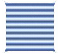 ULUYYUC Voile d'ombrage carré 5 x 5 m bleu blanc - Protection solaire en polyéthylène haute densité perméable au vent pour jardin, terrasse, balcon et piscine - Toile d'ombrage indéchirable respirante