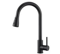 Ulytid Mitigeur Cuisine Noir Mat Extractible, Robinet Douchette 3 Modes 360 | Acier inoxydable 304, anti-calcaire, cartouche céramique, installation facile, haute pression