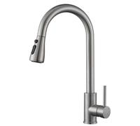 Ulytid Robinet Mitigeur Cuisine Extractible Brossé, Douchette 3 Modes 360° | Acier inoxydable 304, anti-calcaire, cartouche céramique, installation facile