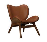 UMAGE Fauteuil A Conversation Piece - chêne foncé - cuir Hope cognac