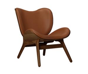 UMAGE Fauteuil A Conversation Piece - chêne foncé - cuir Hope cognac