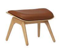 UMAGE The Reader Ottoman - chêne - cuir Hope cognac