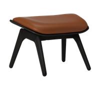 UMAGE The Reader Ottoman - chêne noir - cuir Hope cognac