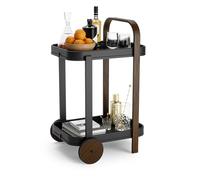 Umbra Bellwood Desserte à roulettes et Table d'appoint avec 2 étages et Plateaux Amovibles, Noir/Noyer