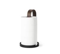 Umbra Bellwood Porte essuie-Tout, Base lestée, Noir/Noyer | Bois de peuplier, compatible rouleaux standards et jumbo, recharge d'une main, protège les surfaces